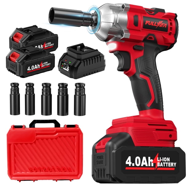 Llave de impacto inalámbrica FULLYEA 1/2 550 Nm sin escobillas 2x 4000 mAh