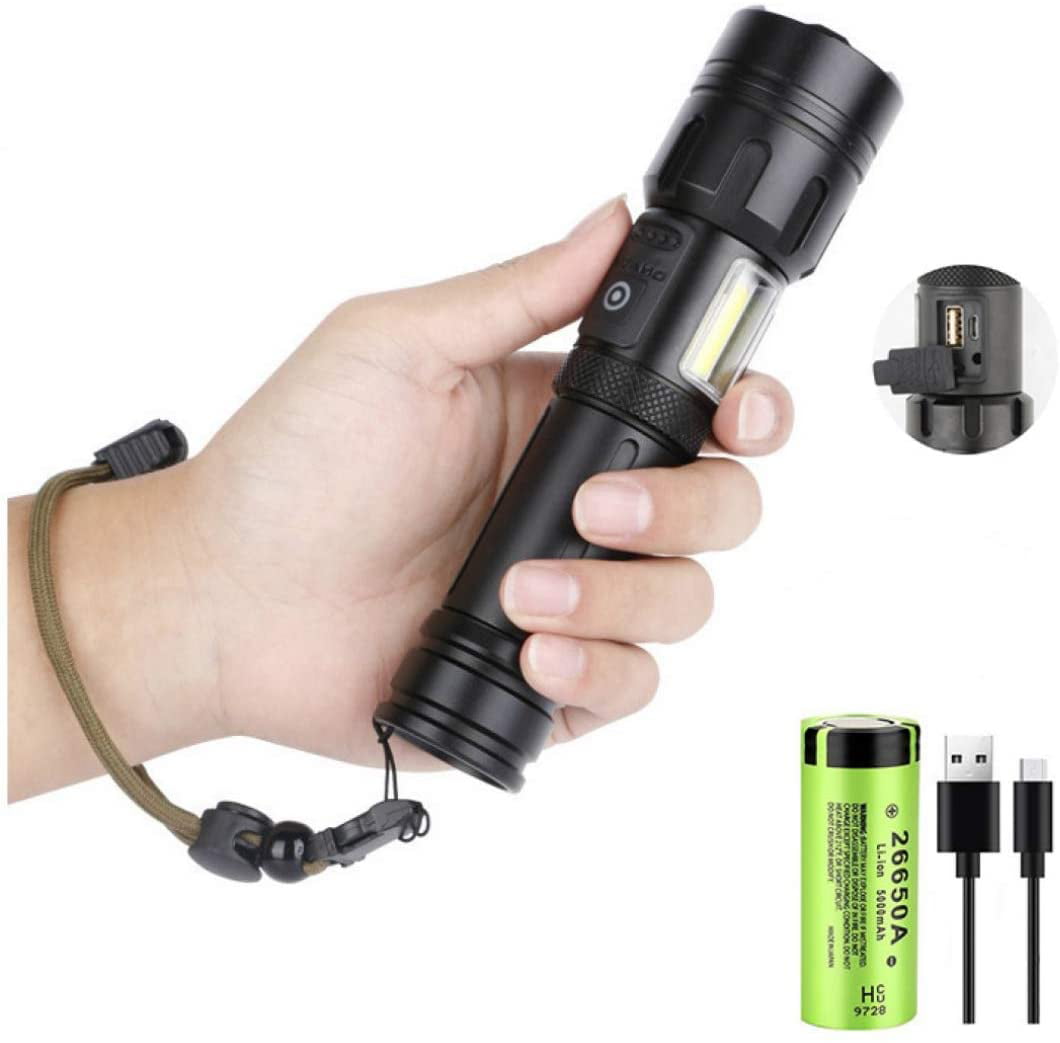 Powerful 8000LM COB XM-L T6 LED Flashlight Zoomable 6Modes Torch light UK 