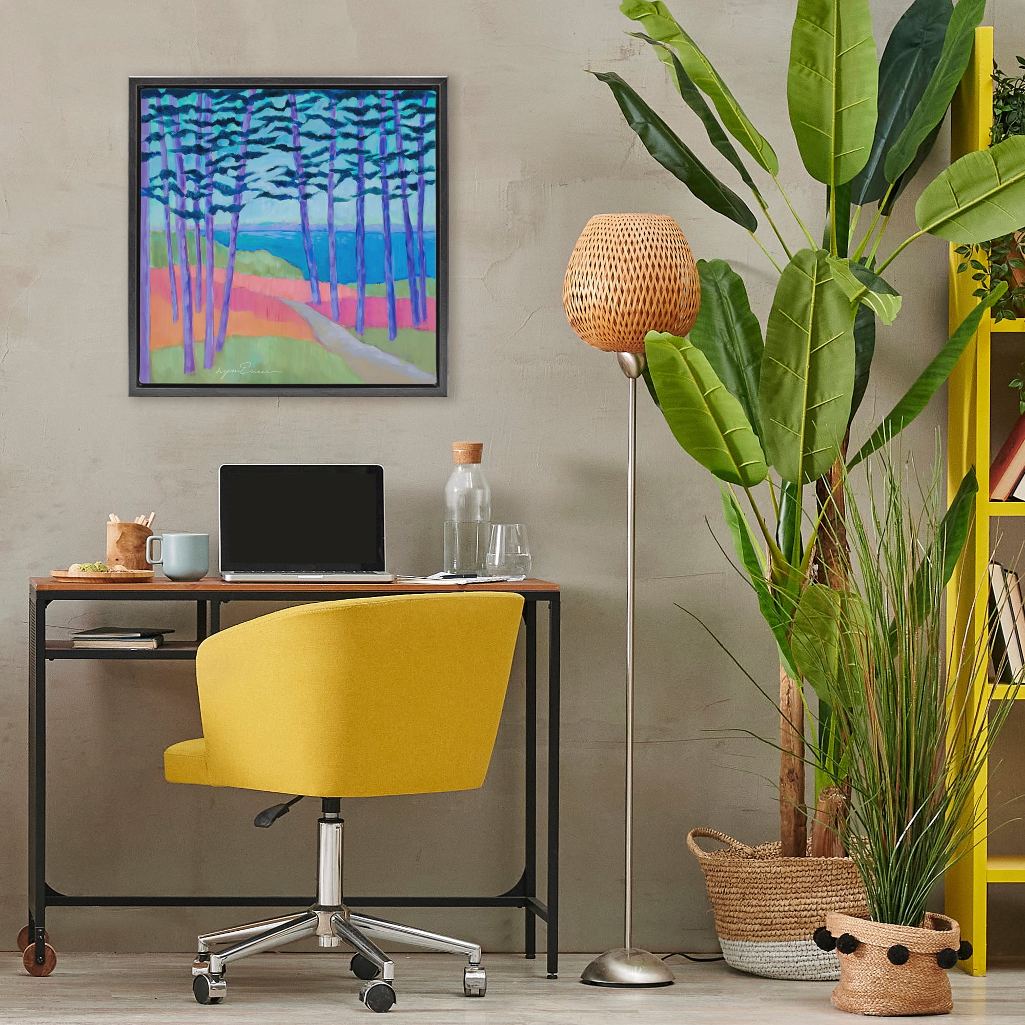 Stupell Industries Razzle Dazzle Forest Scene Black Framed Floater Canvas Wall Art, design by Lynn Ericson Fine Art