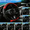 thumbnail image 2 of 1 crystal carbon fiber embroidered leather automotive steering wheel cover without inner rim for 14.5-15 inchcar accessories, 2 of 9