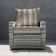 thumbnail image 2 of Stripe Taupe Deep Seating Cushion Set, 2 of 8