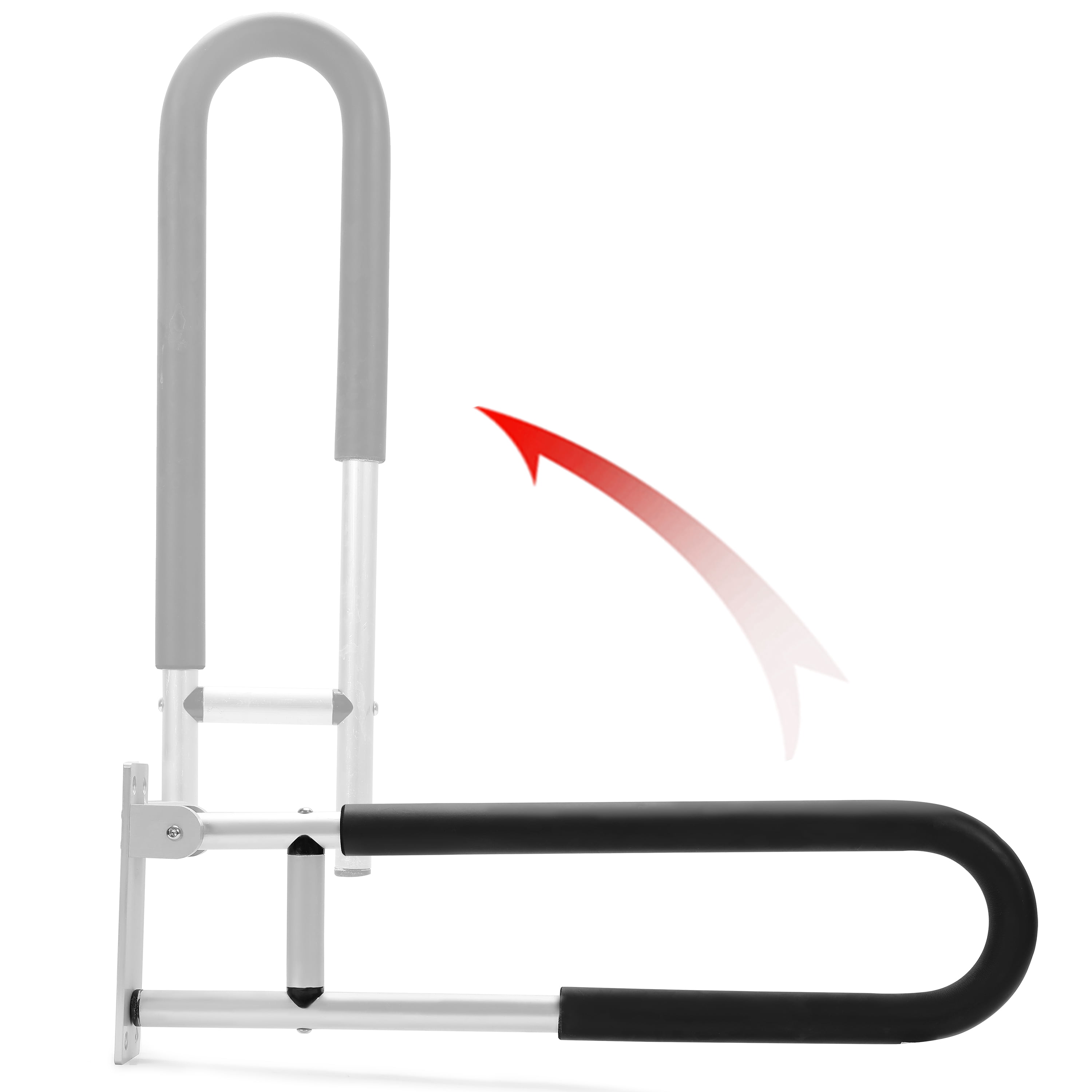 HECASA Folding Handicap 23.6" Tub Grab Bars Rails Support Toilet Flip up Grab Bar for Elderly Disabled Pregnant Woman Bathroom Shower Safety Hand Bathtub Handicapped Handrail