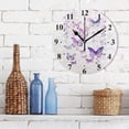 thumbnail image 3 of Butterflies Flowers Floral Black 10 inch Wall Clocks Non Ticking Easy to Read Battery Decorative for Home Bathroom Kitchen Bedroom Living Room, 3 of 8