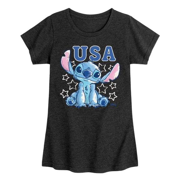 Disney - USA Stitch Stars - Youth Girls Short Sleeve T-Shirt