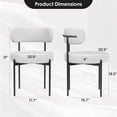 thumbnail image 4 of Xukmct 4 Pack Modern Armless Side Chair with Metal Legs, Velvet Upholstered Seat Dining Chair for Living Room, Restaurant, Beige, 4 of 9