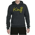 thumbnail image 2 of Wild Bobby, King Gold Script, Pop Culture, Unisex Graphic Hoodie Sweatshirt, Heather Black, 3X-Large, 2 of 4