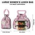 thumbnail image 5 of Pioneer Flower Drawstring Lunch Bag Women - Drawstring Lunch Bag Insulated for Work Office - Stain-Resistant Large Lunchbags for Women with Multi-Pockets, 5 of 6