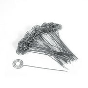 50 Pcs Silver DIY Craft Metal Round Wires Photo Card Picture Memo Paper Note Display Clip Holders Bag Clips