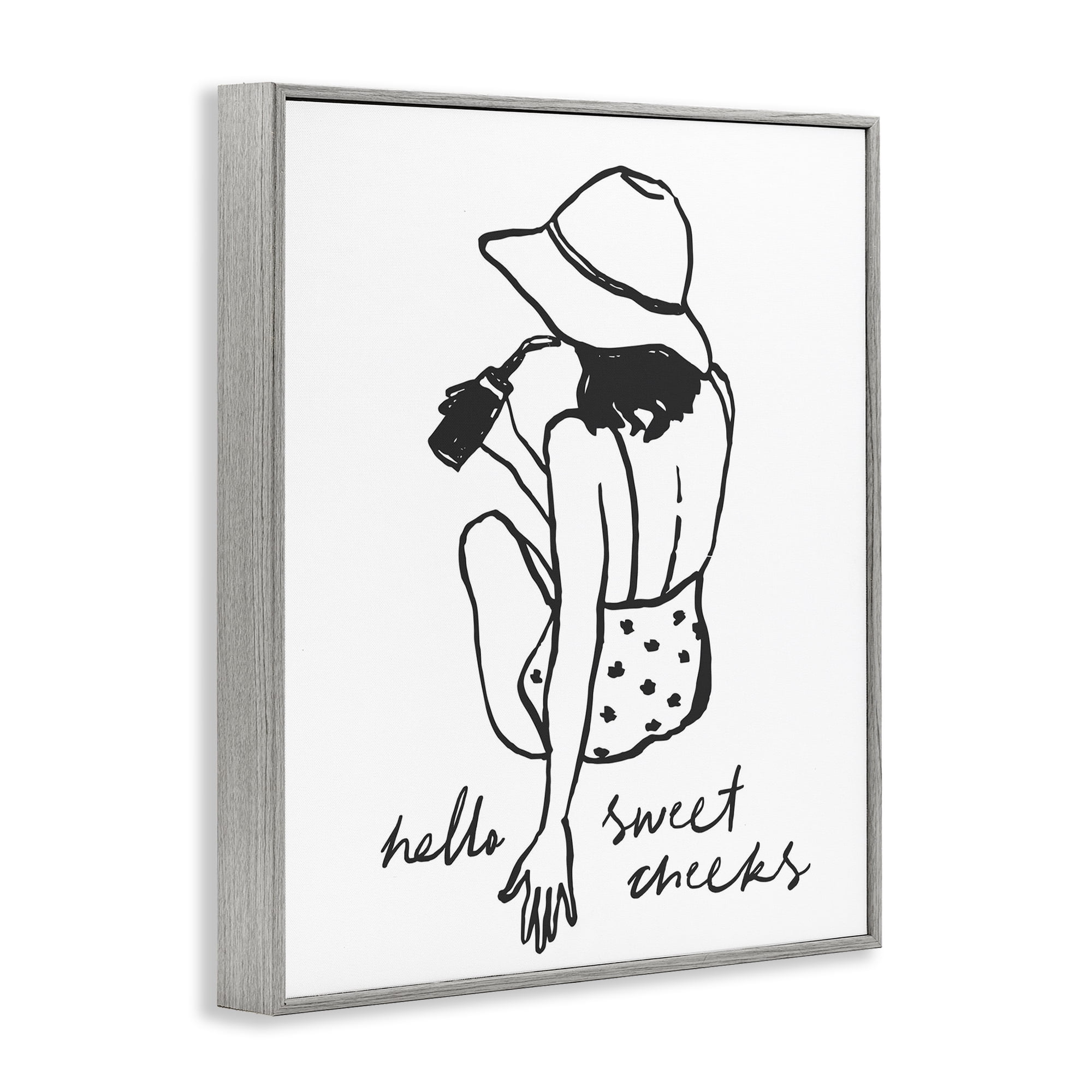 Stupell Industries Bathroom Refresh Sweet Cheeks Gray Framed Giclee Art, design by Lettered and Lined