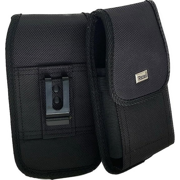 Vertical Canvas Case with Hook and Loop closure with belt clip and belt loop compatible with Kyocera DuraForce Pro 3