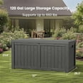 120 Gallon Outdoor Storage Box - Deck Box with Stainless Steel Rods ...