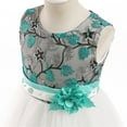 thumbnail image 6 of Girls' Sleeveless Embroidered Lace Mesh Dress with Floral Design for Performance and Special Occasions, 6 of 7