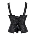 thumbnail image 3 of Women Corset with Straps Overbust Corset Plus Size Lace Up Corset Top Floral Jacquard Vintage Corset Black 3XL, 3 of 5