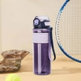 thumbnail image 5 of Sports Water Bottles with Removable Straw Leak-proof Flip Top Lid, Water Bottles with Strap for School, Fitness, Gym, Outdoor (Purple), 5 of 6