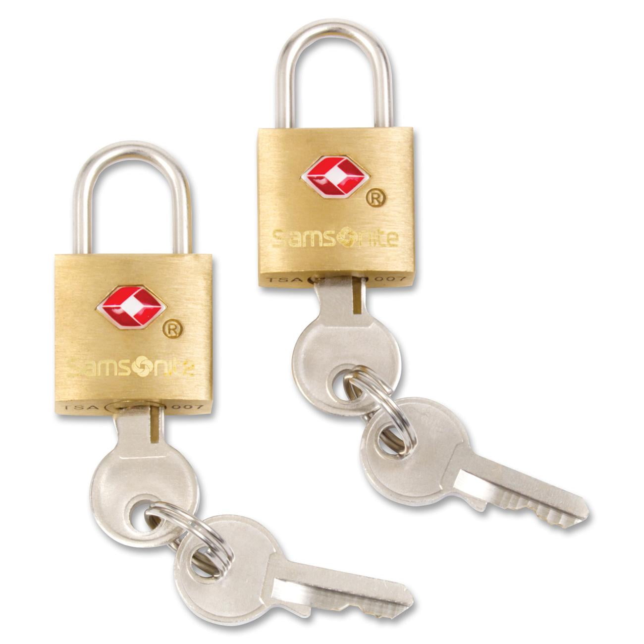 Samsonite Key Locks 2/PK 1/2'x1'x1-1/2' Brass 443481367