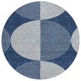 thumbnail image 2 of Addison Rugs Chantille Indoor/Outdoor Transitional Geometric Navy Machine Washable Round Rug, 8' x 8', 2 of 8