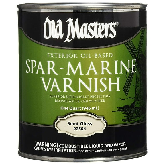 24-Pack of 1 qt Old Masters 92504 Clear Old Masters Oil-Based Exterior Spar Marine Varnish, Semi-Gloss