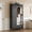 black, variant on Gaderth 79inch Armoire Wardrobe Closet, Wood and Metal Frame Clothes Storage Organizer with Double Closed Doors, Open Hanging Rod, Bottom Drawer, Freestanding Bedroom Furniture for Small Spaces