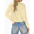 thumbnail image 4 of Women Long Sleeve Solid Color V Neck Cropped T Shirts Crop Tops, 4 of 5