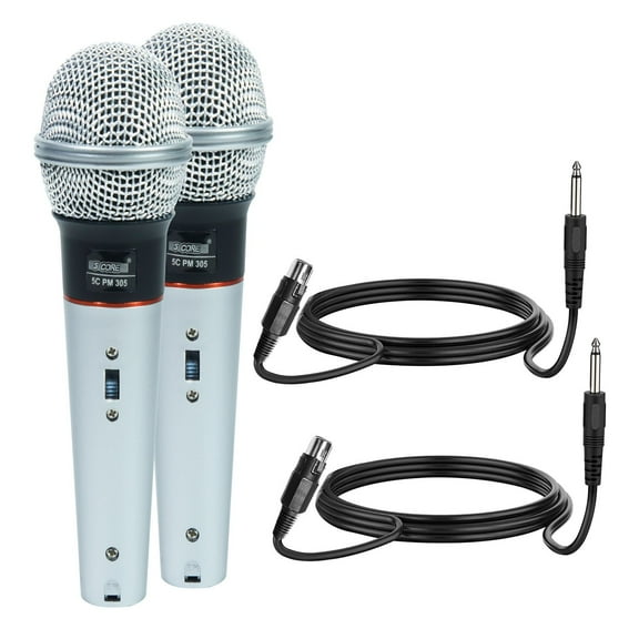Professional Cardioid Dynamic Microphone with XLR Cable & On/Off Switch for Karaoke Singing, Live Performance, Public Speaking and DJ,2PCS