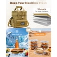 thumbnail image 5 of Holuxer Insulated Lunch Boxes for Men - Double Deck Lrage Lunch Bags for mens, Soft Adult Lunchbox for Work, Expandable Lunch Cooler Bag for Beach Picnic Camping Outdoor Travel (Brown,16L), 5 of 6