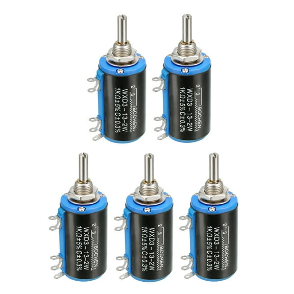 Uxcell 1K Ohm Adjustable Resistors Wire Wound Multi Turn Precision Potentiometer  5packs