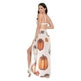 thumbnail image 3 of FORMRS Womens Long Sarong Beach Wrap Semi-Sheer Bikini Skirt Bathing Swimsuit Cover Up, Beige Fall Coffee, 3 of 7