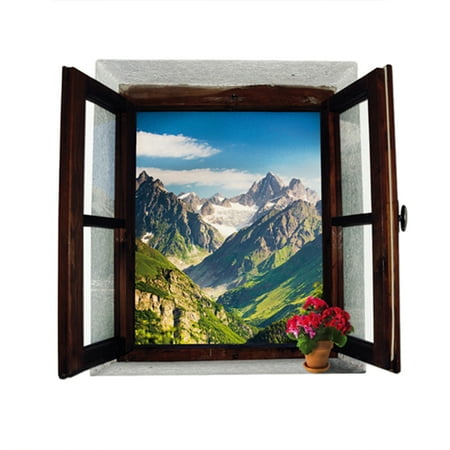 3d window view scenery sticker decoration diy removable wall sticker