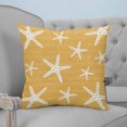 thumbnail image 4 of Pillow Covers 18x18 Set of 2, Yellow Starfish Coastal Square Throw Pillow Covers for Couch/Sofa/Living Room, Summer Beach Nautical Sea Ocean Decorative Soft Pillowcases for Couch Throw Pillows, 4 of 7