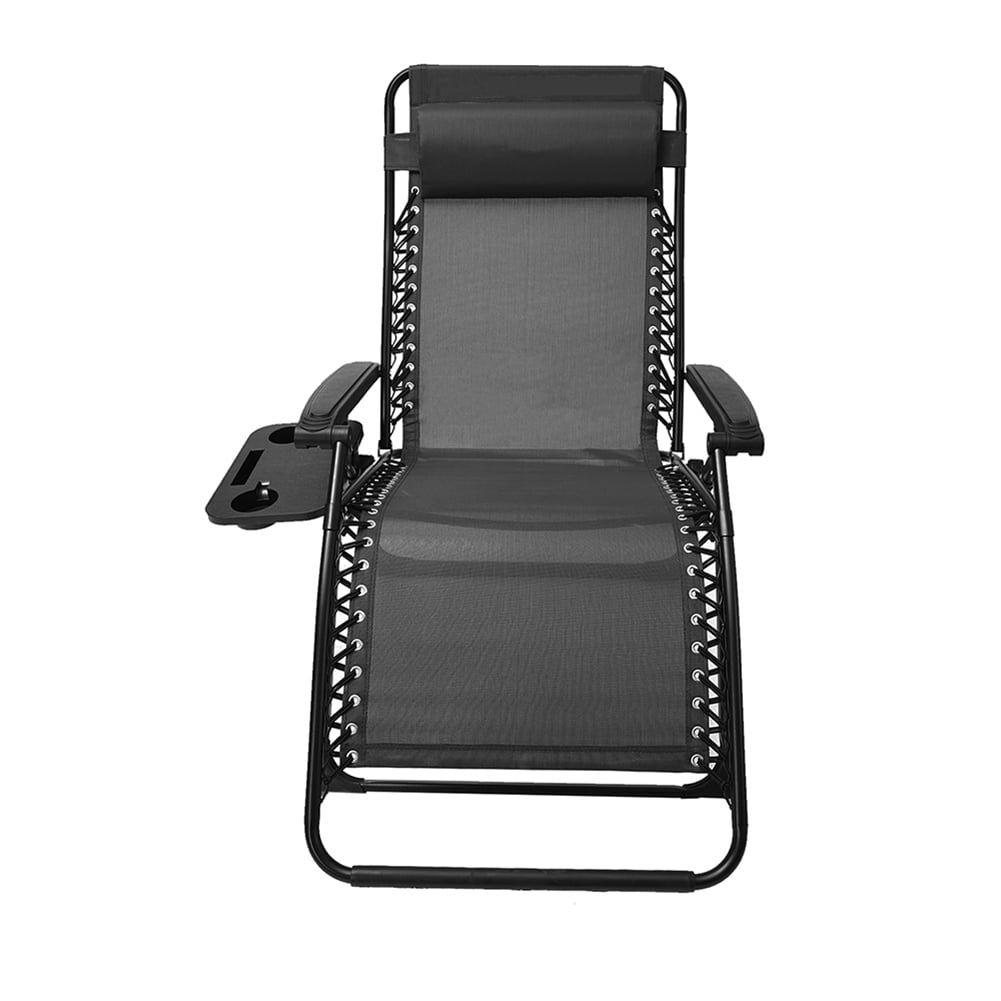 Kepooman Gravity Chairs, Patio Folding Lawn Chairs, Outdoor Leisure Gravity Chairs, Camp Reclining Chairs with Cup Holder and Pillow, for Poolside Backyards and Beaches, Black Kepooman Gravity Chairs, Patio Folding Lawn Chairs, Outdoor Leisure Gravity Chairs, Camp Reclining Chairs with Cup Holder and Pillow, for Poolside Backyards and Beaches, Black