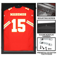 thumbnail image 3 of PENNZONI Jersey Frame Display Case , Acrylic Sports Jersey Frame Shadow box w/ Lock,Large Size, Walnut, 3 of 5