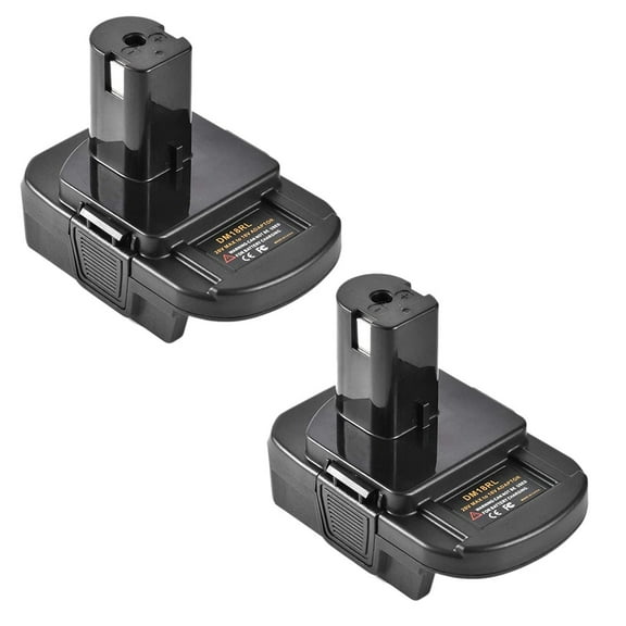 2pcs DM18RL 18V Lithium-Ion Battery Adapter Converter with USB & Type-C Ports - Compatible with R-yobi, De-Walt 20V & Mil-Waukee 18V Tools (Batteries Not Included), Fast Charger Adapter