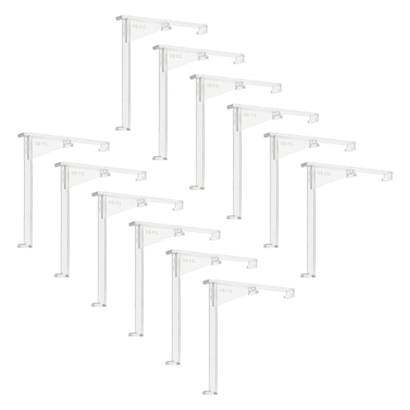 12pcs Valance Clips, 3.5in Vertical Clear Plastic Valance Clips Hidden Retainer Holder Installation Bracket for Horizontal Wood and Faux Wood Blinds