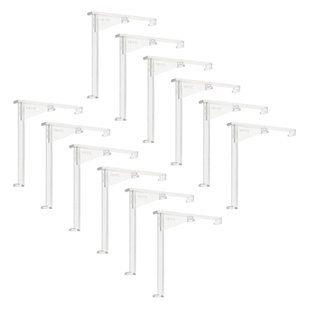 12pcs Clips de Valance, Clips de Plástico Transparente Vertical de 3.5in Soporte de Retención Oculto para Persianas de Madera Horizontal y Madera Sintética