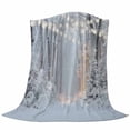 thumbnail image 6 of Grey White Christmas Blanket Soft Cozy Warm Throw Blanket for Couch, Plush Fuzzy Flannel Fleece Blankets for Sofa, Xmas Tree Snowflake Forest Bed Blankets Lightweight Gifts for Women, 32"x48", 6 of 9