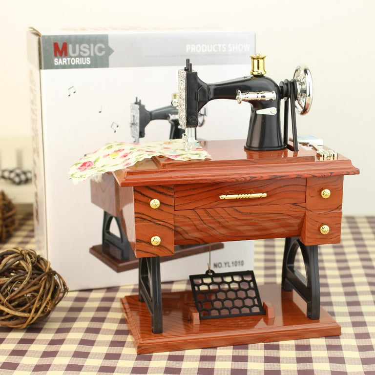 Alexsix Sewing Machine Mini Music Box Craft Retro Sewing Music Box