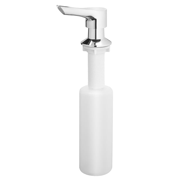 Dispensador de loción y jabón OakBrook de plástico blanco cromado