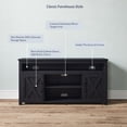 thumbnail image 4 of BELLEZE 58 Inch TV Stand, Contemporary Entertainment Center for TVs up to 65", Wood Media Console Table with Two Open Shelves and Barn Door Cabinets - Corin (Rustic Grey), 4 of 7