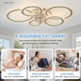 thumbnail image 6 of 39.4'' Modern Flush Mount Ceiling Fan with Lights and Remote, Large Low Profile Bladeless Ceiling Fan, 6 Speeds Reversible DC Motor, Dimmable LED 3-Color Change for Living Room Bedroom, White, 6 of 7