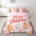 thumbnail image 2 of Manfei Cartoon Gingerbread Man 7-Piece Twin Bedding Sets,Kawaii Xmas Tree Candy Cane Bedding Comforter Set,Merry Christmas Sheet Sets For Girl Kids,Breathable Home Decor Reversible, 2 of 8