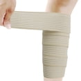 thumbnail image 1 of PinesC Elastic Calf Compression Bandage Sleeve Wrap for Calf Pain Relief Lower Leg Compression Support Shin Splint Guard Adjustable Plus Size Black Large (Beige) Beige Large, 1 of 5