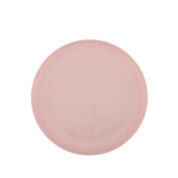 Mainstays Grid Pink Polypropylene Plate, 1 Pack, Light Pink
