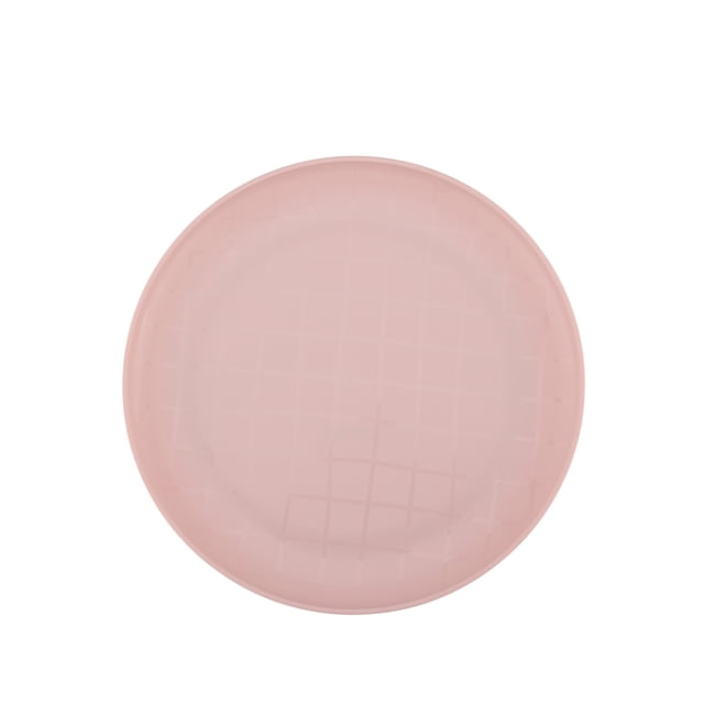 Mainstays Grid Pink Polypropylene Plate, 1 Pack, Light Pink