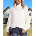 thumbnail image 4 of Women's Fall Oversized Pullover Sweaters Casual High Neck Long Sleeve Tops Winter Clothing, 4 of 12