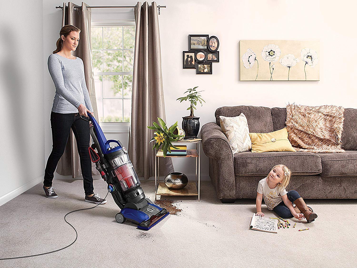 Hoover WindTunnel 3 High Performance Plus Bagless Corded Upright Vacuum UH72615, Blue - image 2 of 6