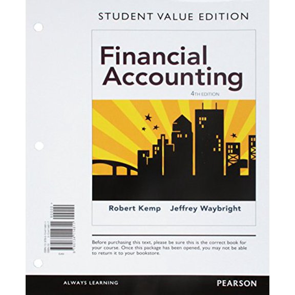 Pre-Owned Financial Accounting, Student Value Edition, 9780134114811, 0134114817, Paperback, 4 edition