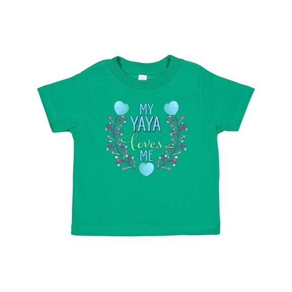 Inktastic My Yaya Loves Me with Hearts and Flowers Boys or Girls Baby T-Shirt