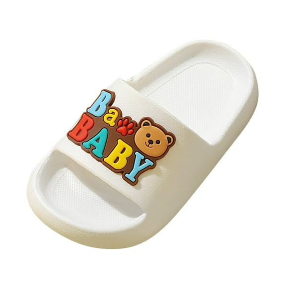 Splozh Kids Cloud Slides Boys Girls Slippers Boys Girls Shower Sandal Summer Cartoon Non Slip Bathroom Water Shoes for Toddler White,4.5-5 Years