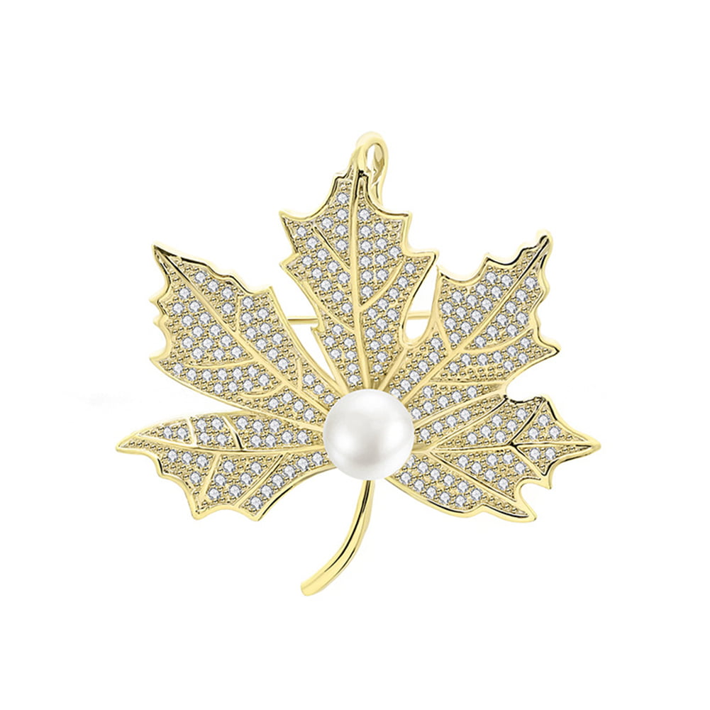 Plated Retro Clothes Ornament Maple Leaf Brooch Pins Costume Accessories~ 