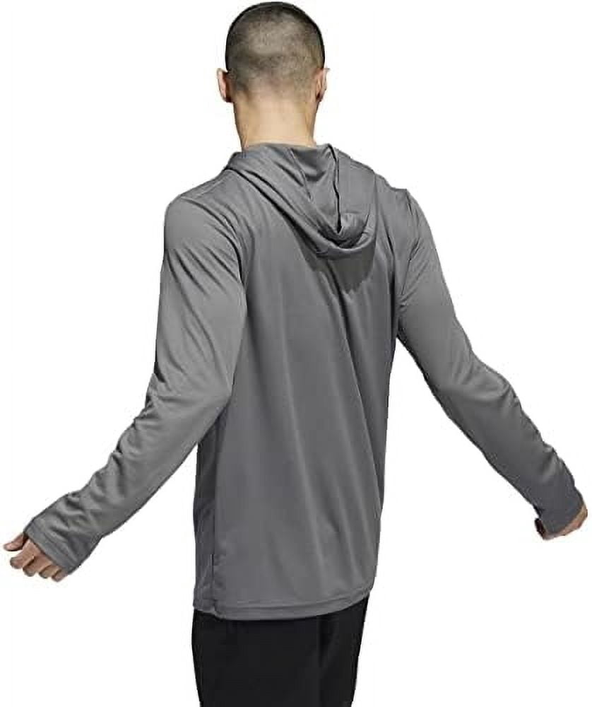 HI5116 Adidas Stadium Heat.Rdy Mens Longsleeve Hoodie Grey/White M